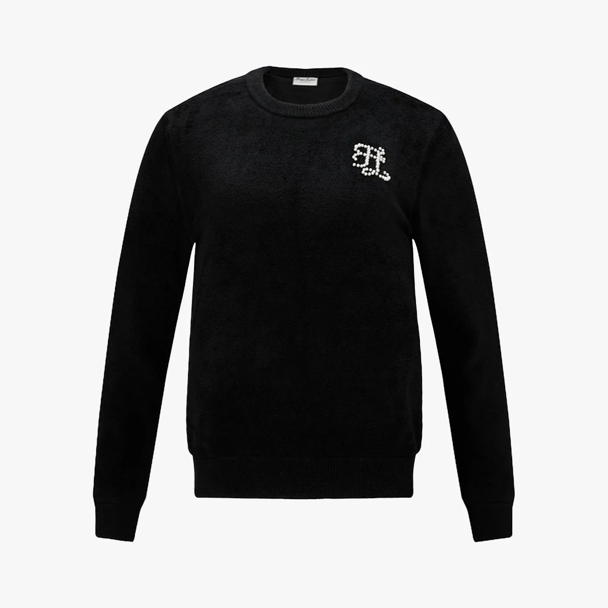 Fluffy Pearl Logo Windproof Knit (Black)