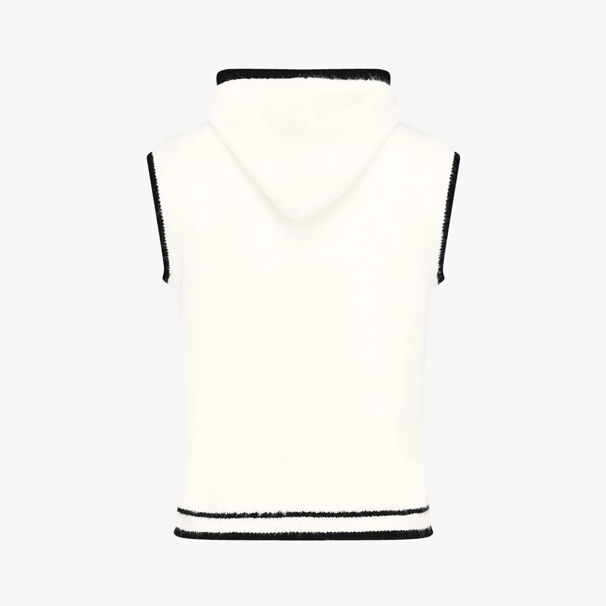 Hooded Windproof Knit Vest (Ivory)