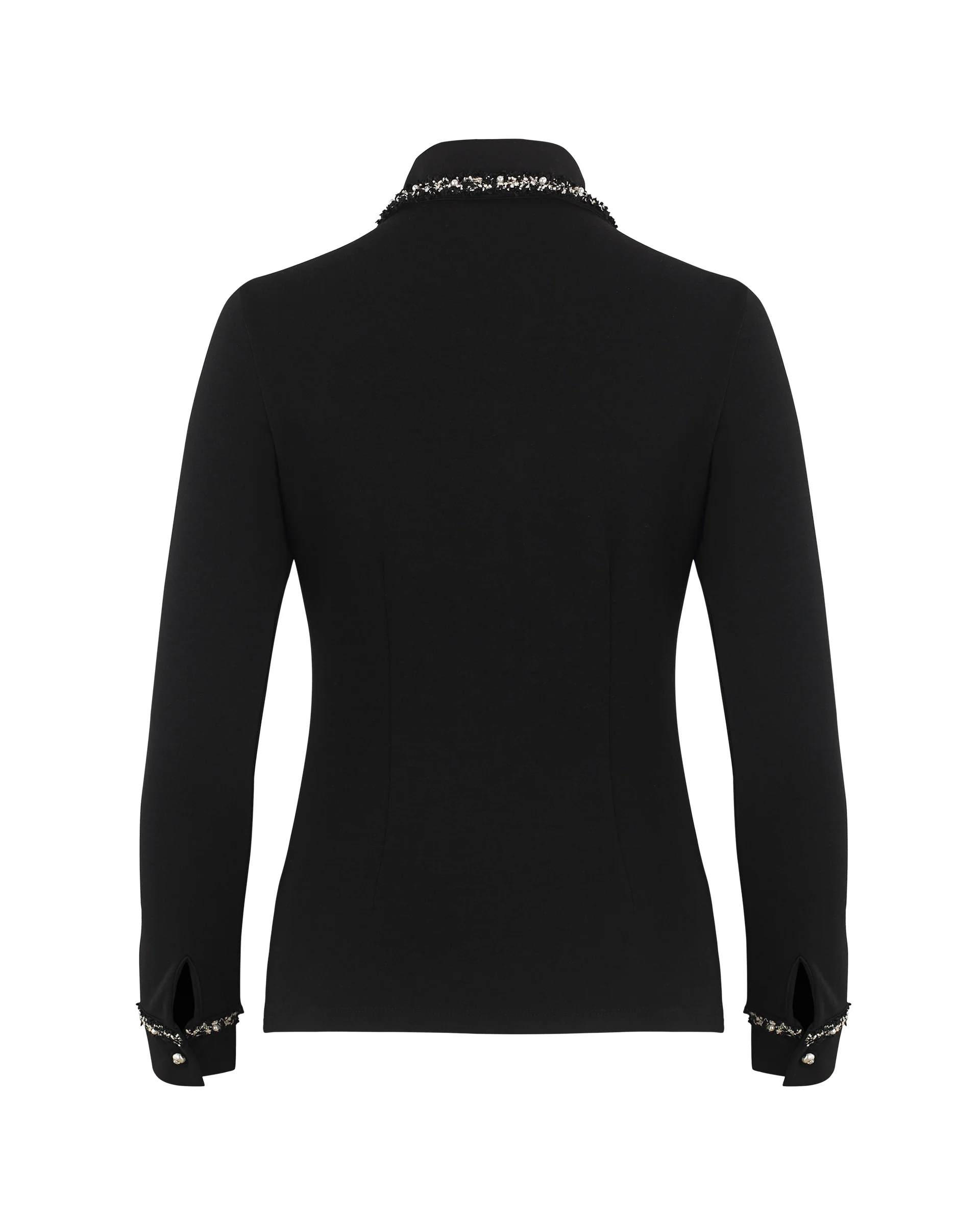 Tweed color scheme collar T Shirt (Black)