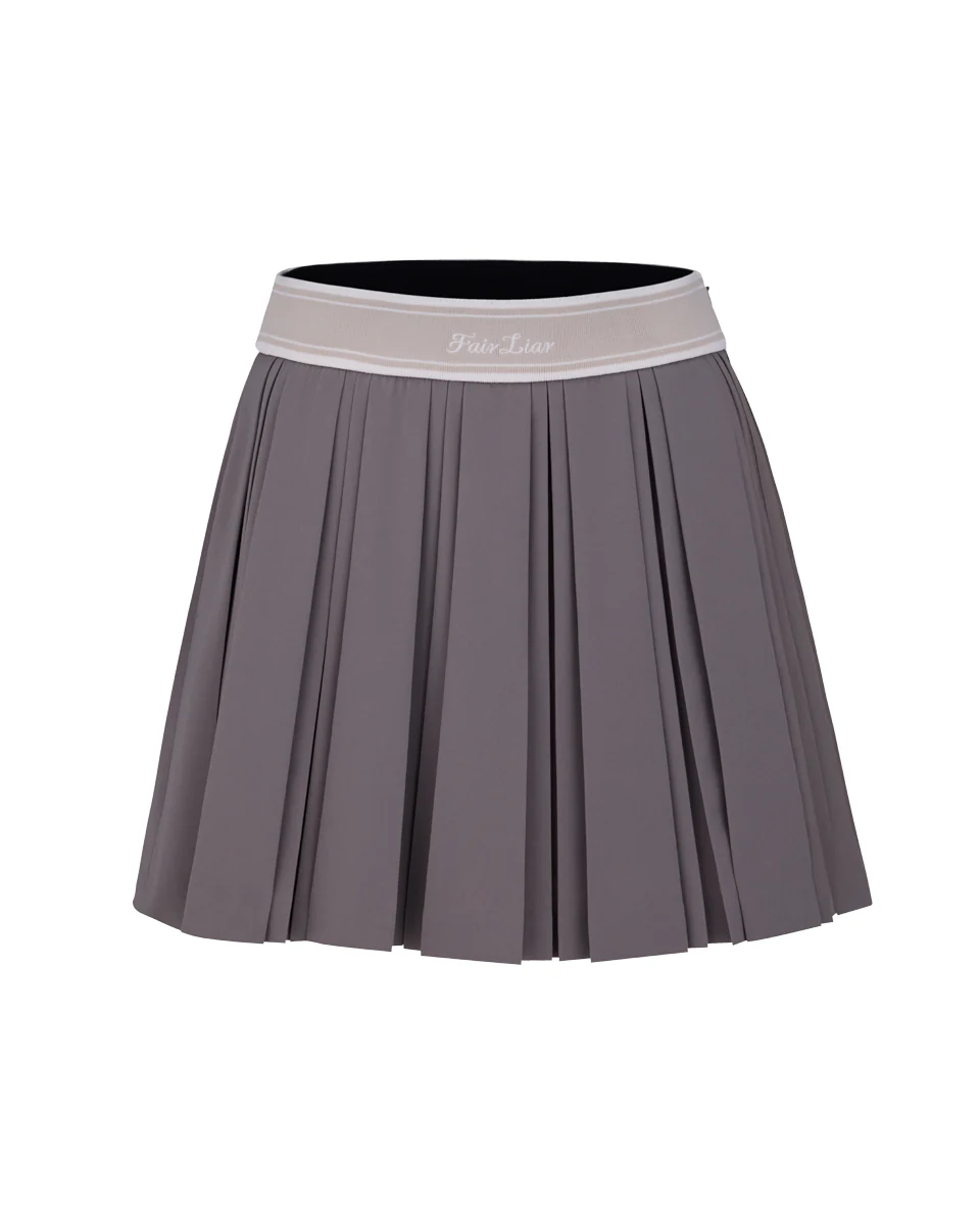 Double Pleated Band Skirt (Cocoa)