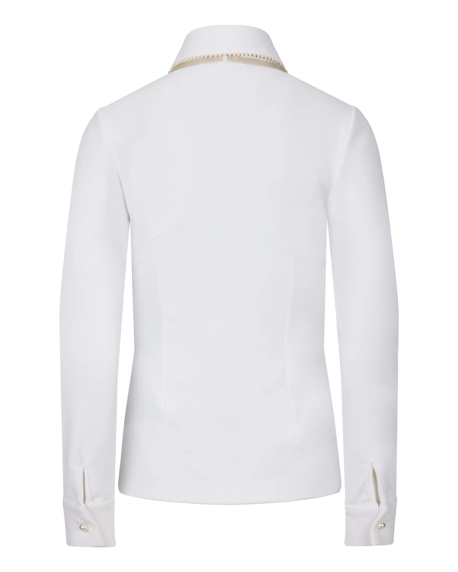Pearl collar T Shirt with scarf (Ivory)