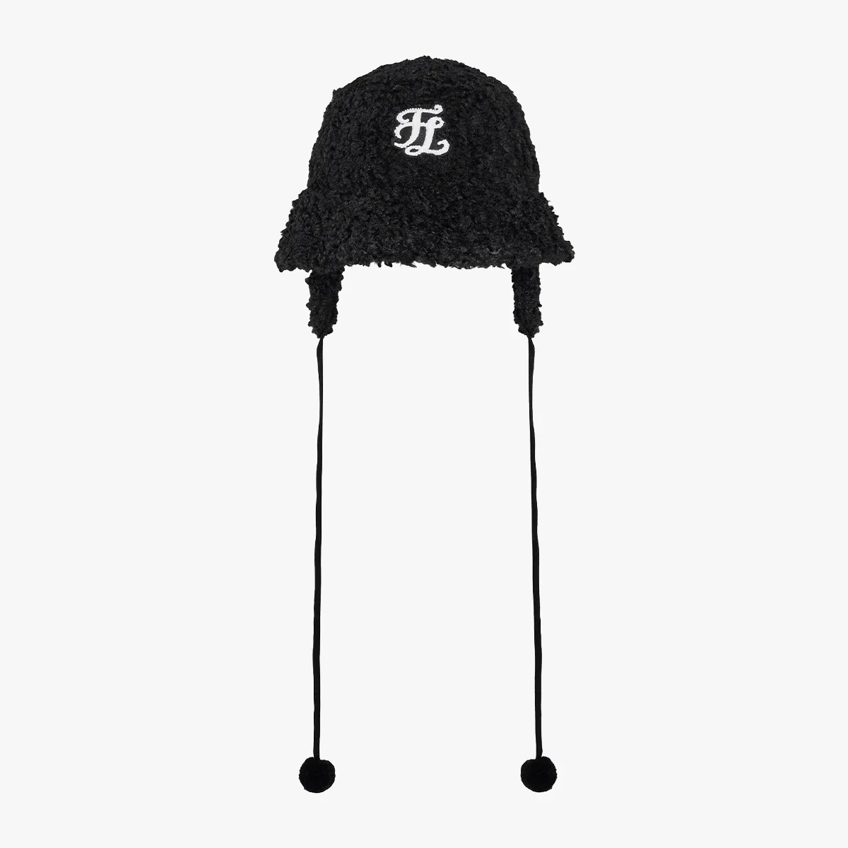 Furry Earmuff Bucket Hat (Black)