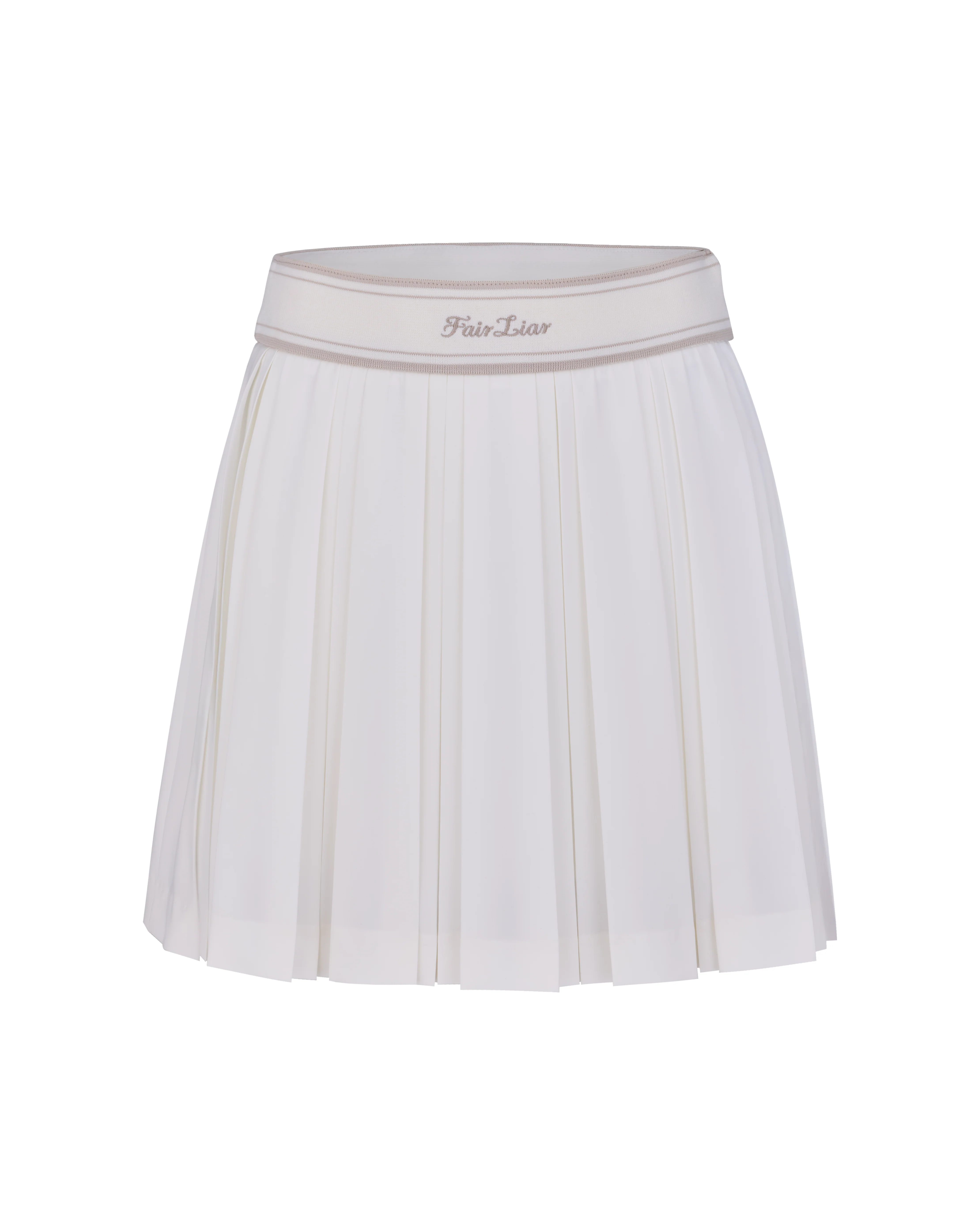 double pleated band skirt (Ivory)