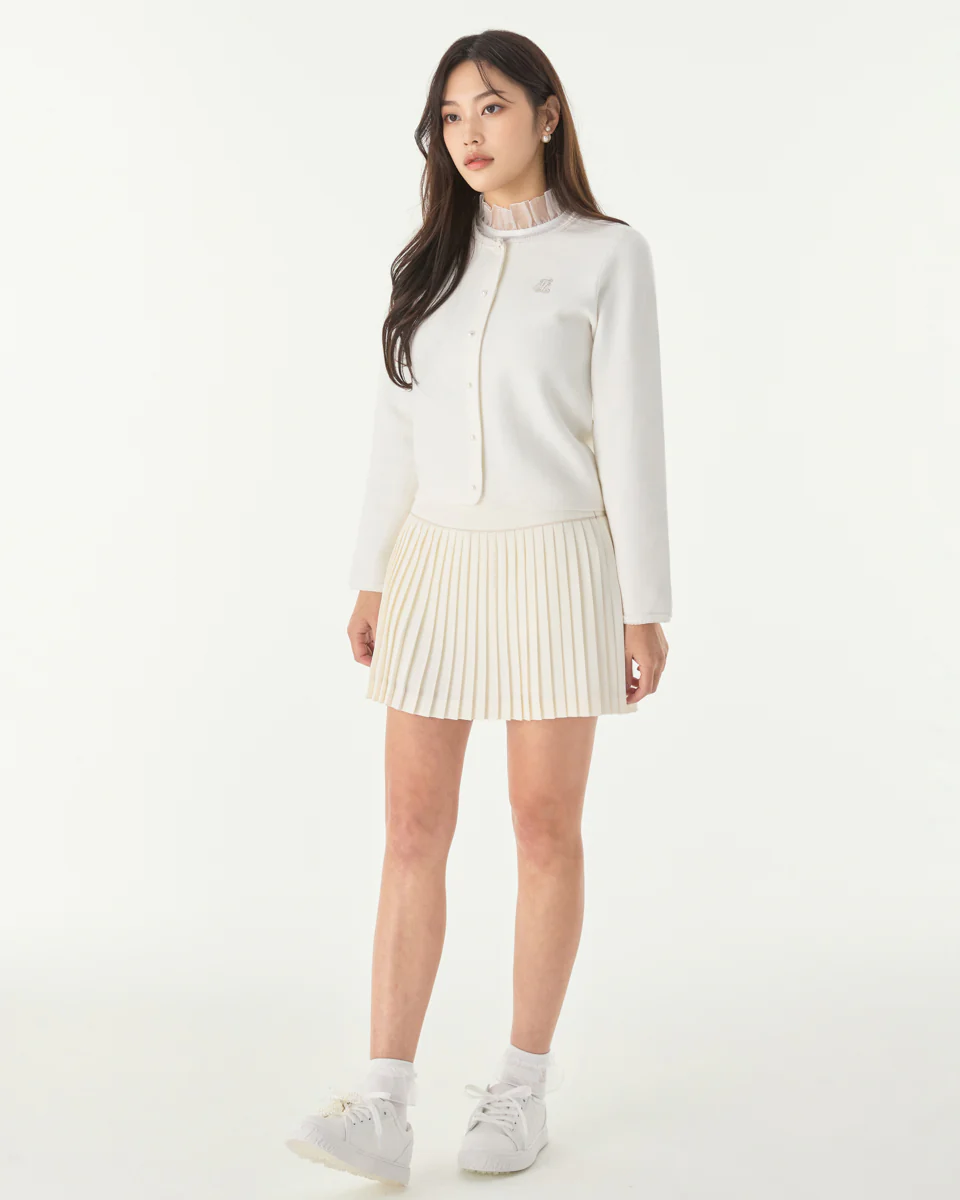 Pearl Ribbon Jacket Cardigan (White)