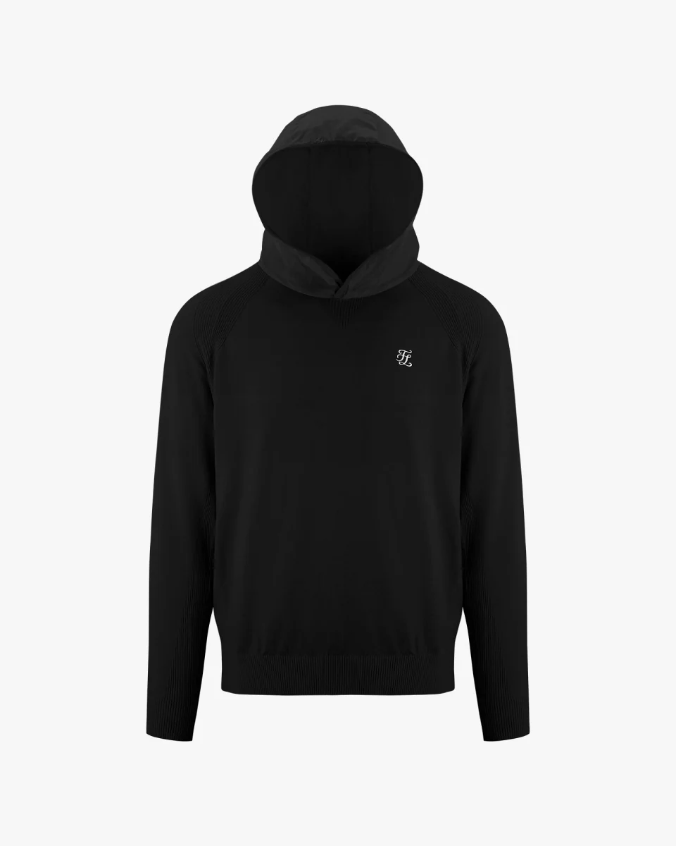 Men's Woven Hooded Knit (Black)