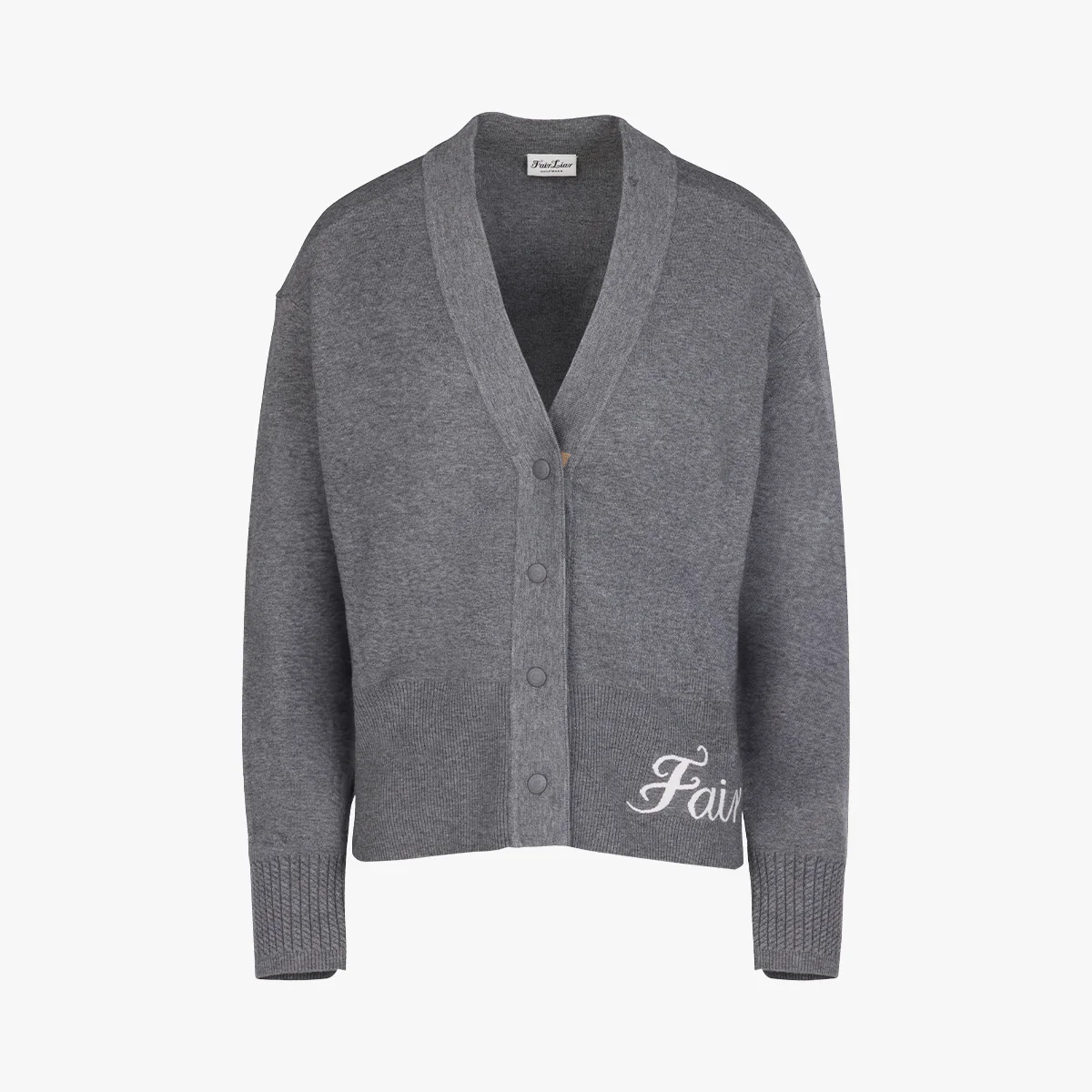 Loose-fit V Cardigan (Charcoal Grey)