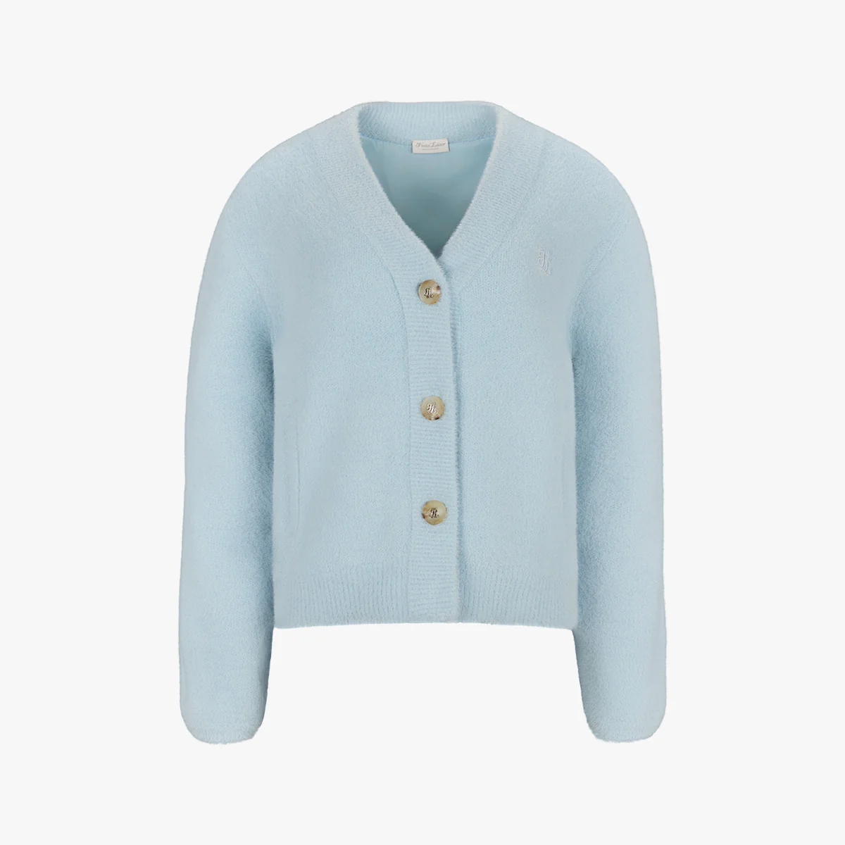 Furry V-neck Cardigan (Blue)