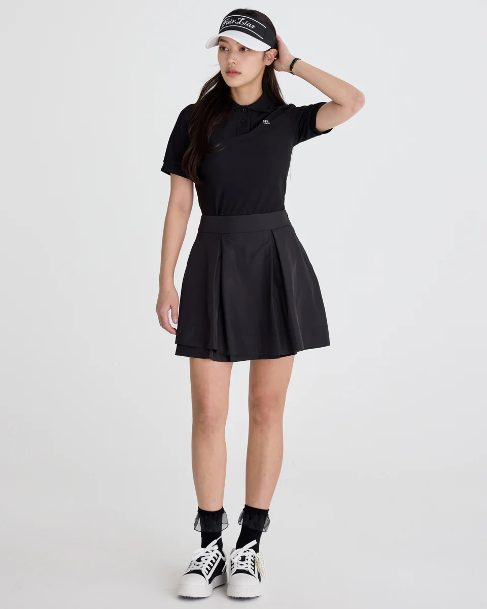 Double Layer Flared Skirt (Black)