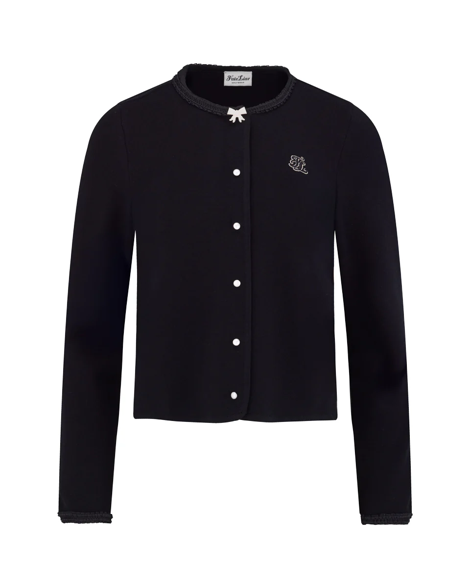 Pearl Ribbon Jacket Cardigan (Black)