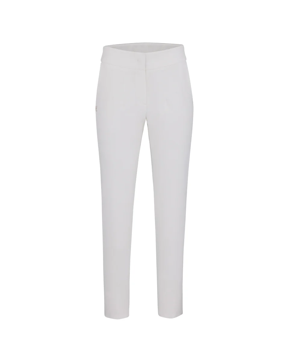 Back Band Straight Fit Pants (White)