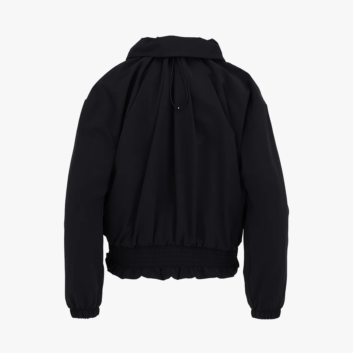 Ruffled Hem Zipup Jumper (Black)