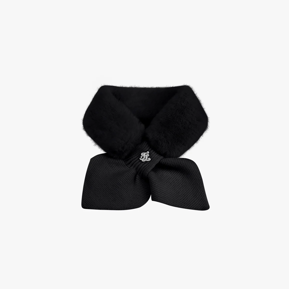 Logo Knit Muffler (Black)