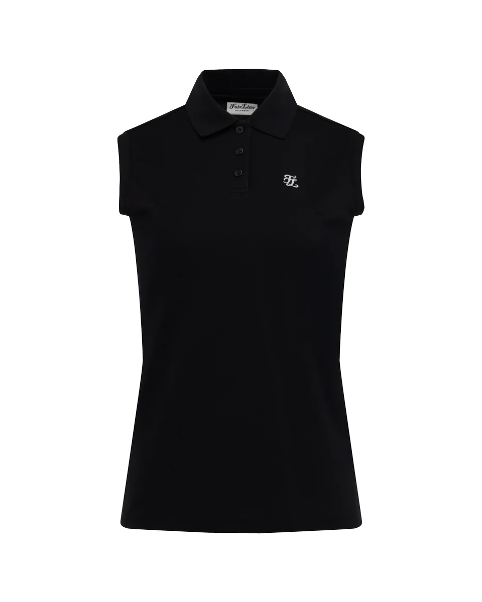 Fair Liar Loose Fit Polo Sleeveless T Shirt (Black)