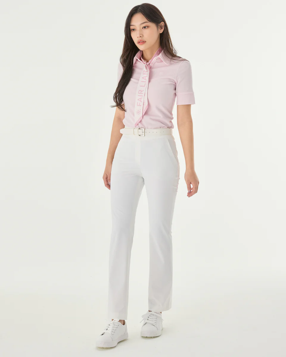 High Waist Stretch Bootcut Pants (White)