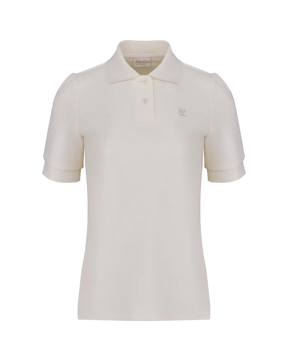 Puff Sleeve Collar T Shirt (Cream)