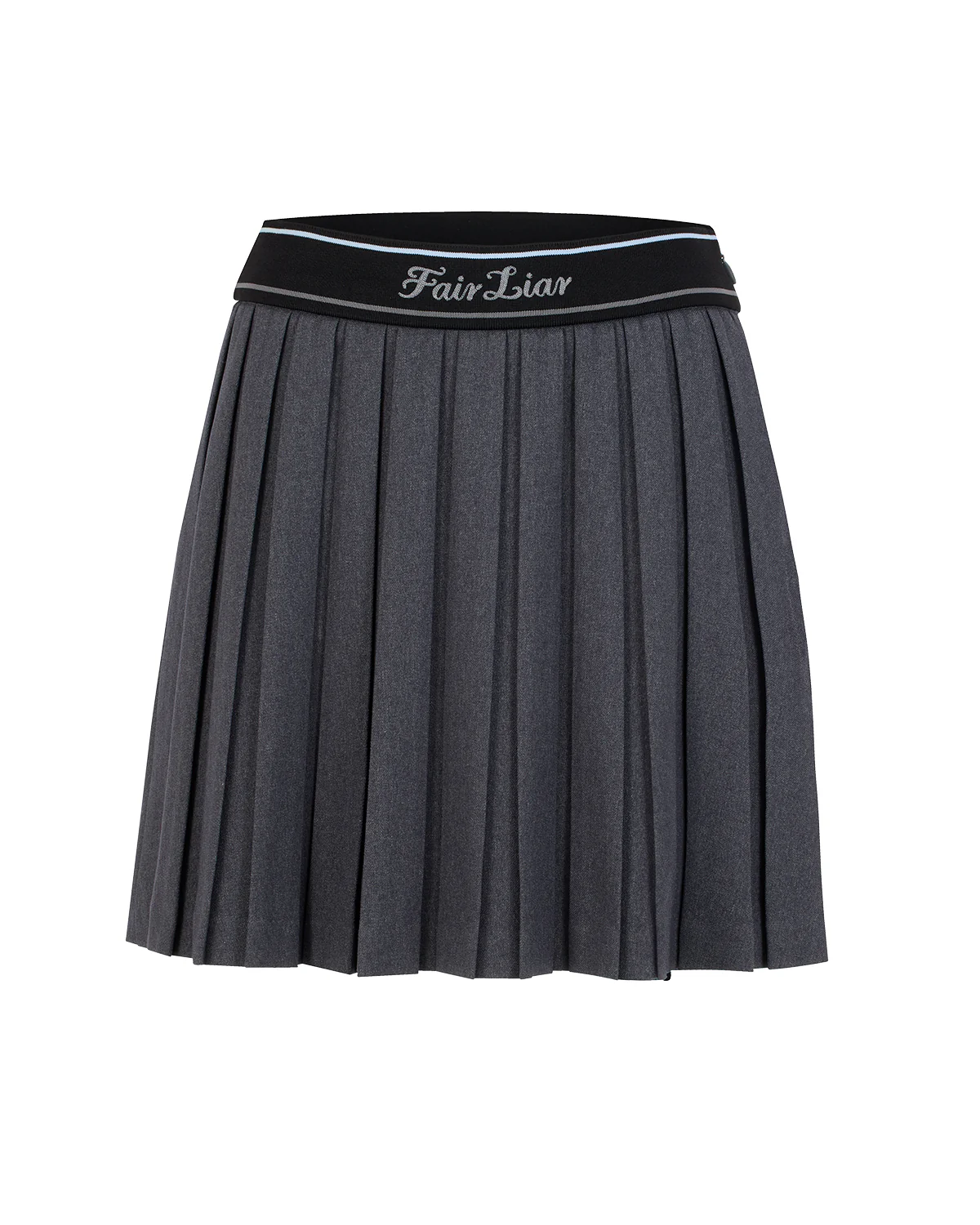 Logo band pleated skirt (Charcoal Grey)