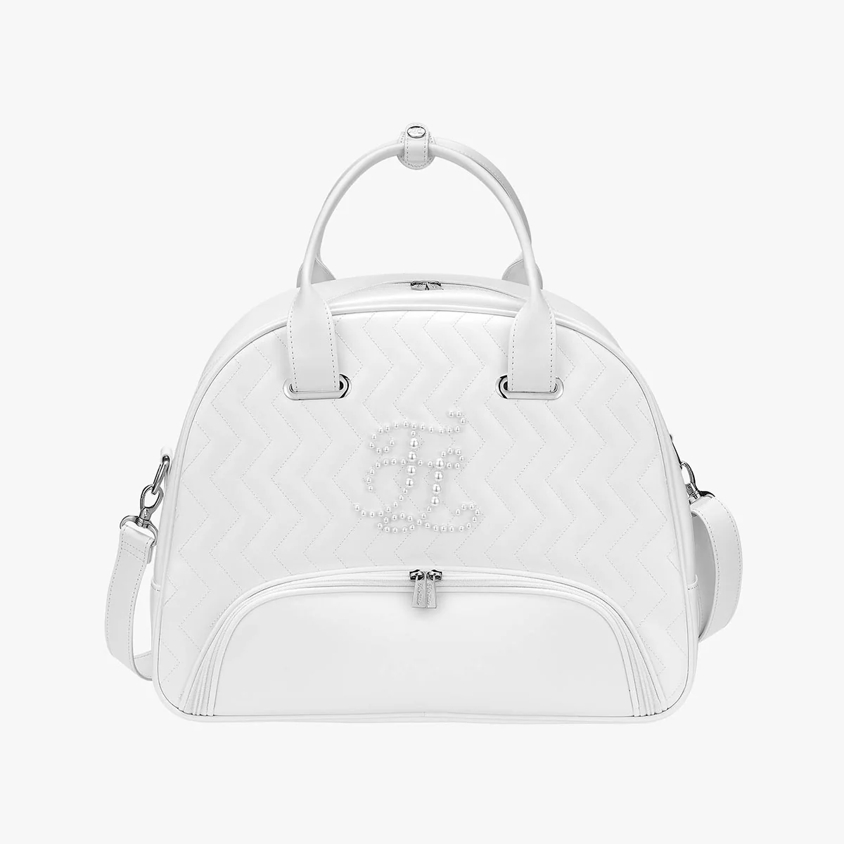 Pearl Quilted Boston Bag (Ivory)