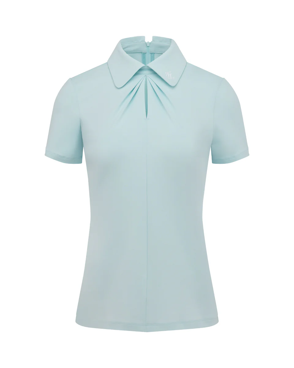 Front shirring short sleeve T Shirt (Mint)