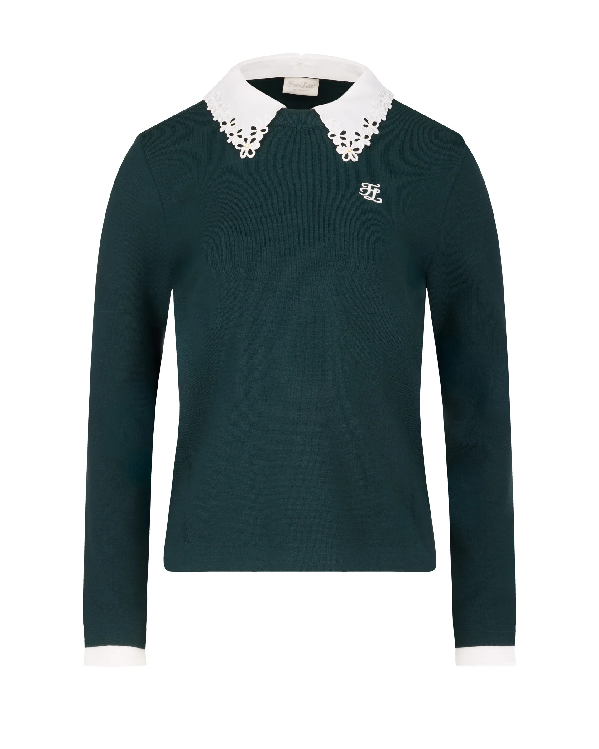 Detachable beaded lace collar knit (Green)