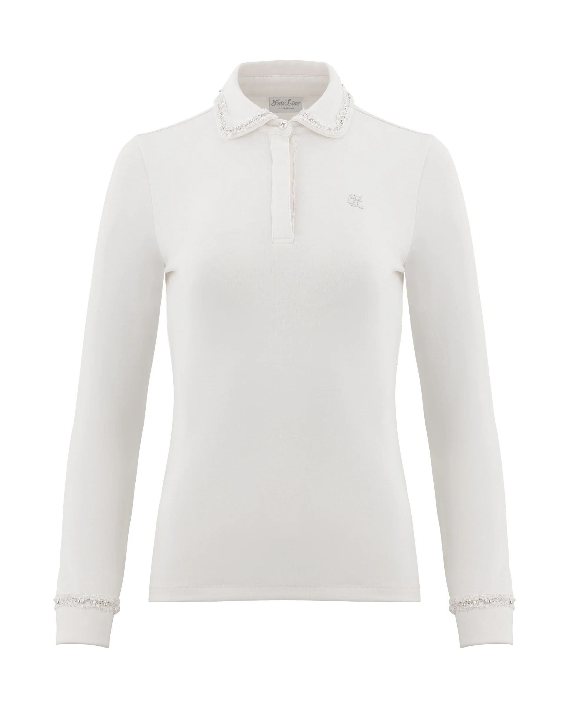 Tweed color scheme collar T Shirt (Cream)