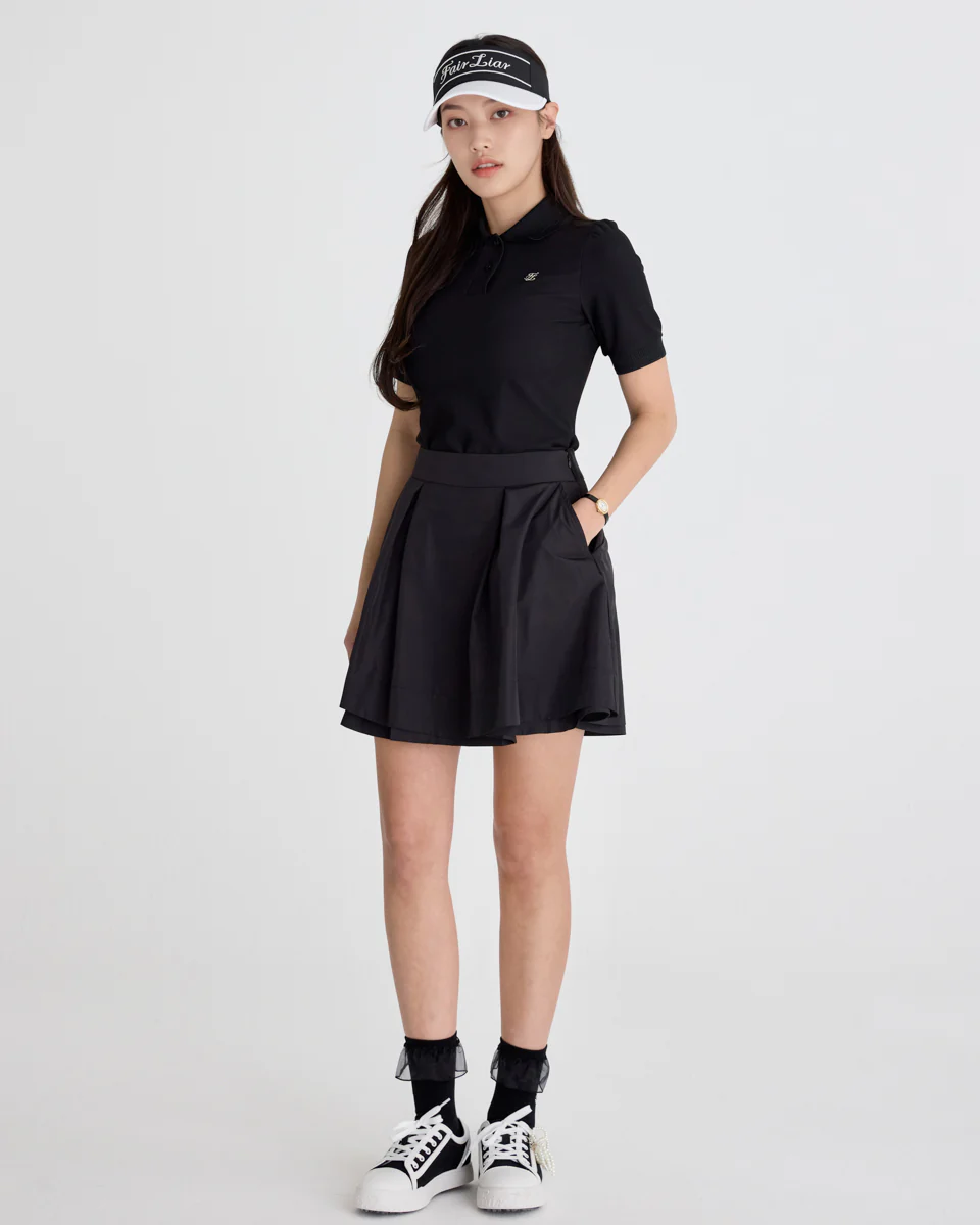 Double Layer Flared Skirt (Black)