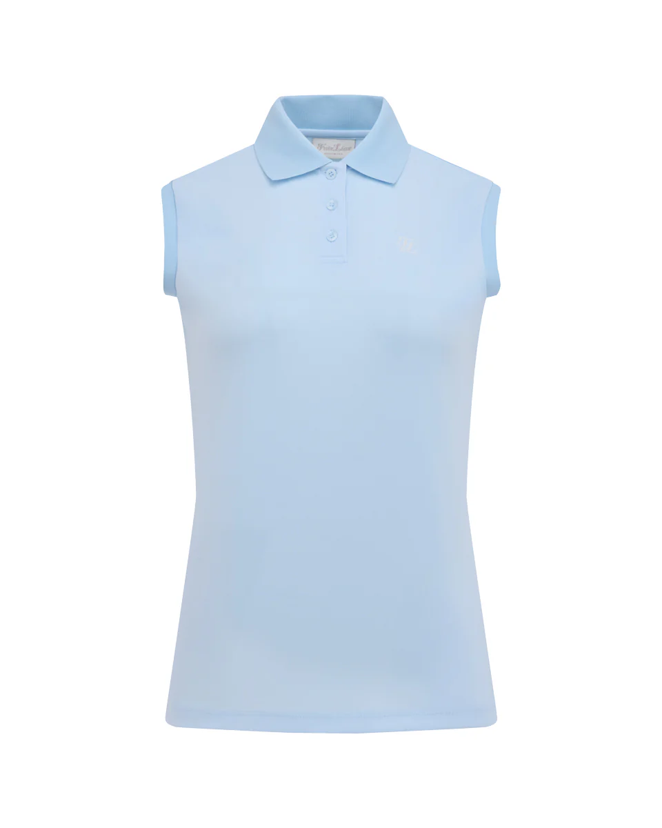 Fair Liar Loose Fit Polo Sleeveless T Shirt (Blue)