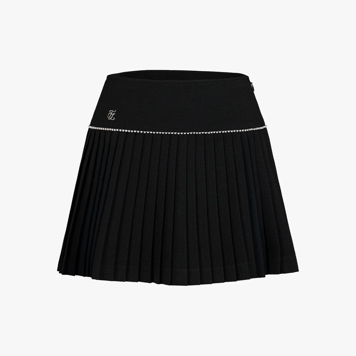 [FL Sig] Pearl Flared Pleats Skirt (Black)