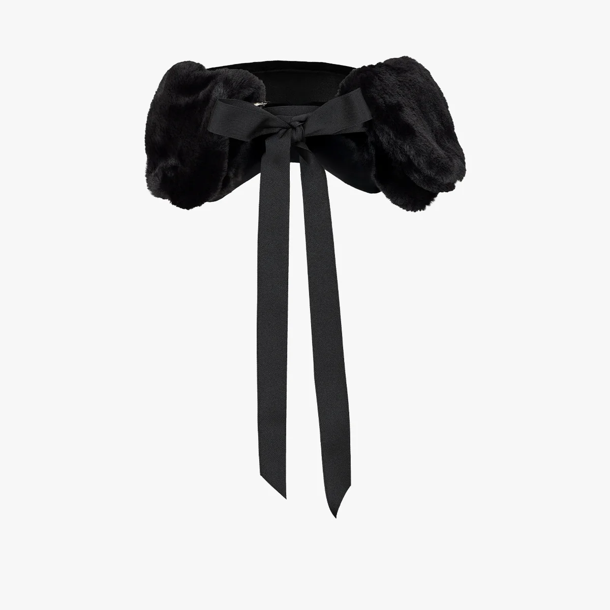 Velvet Visor with Ribbon (Black)