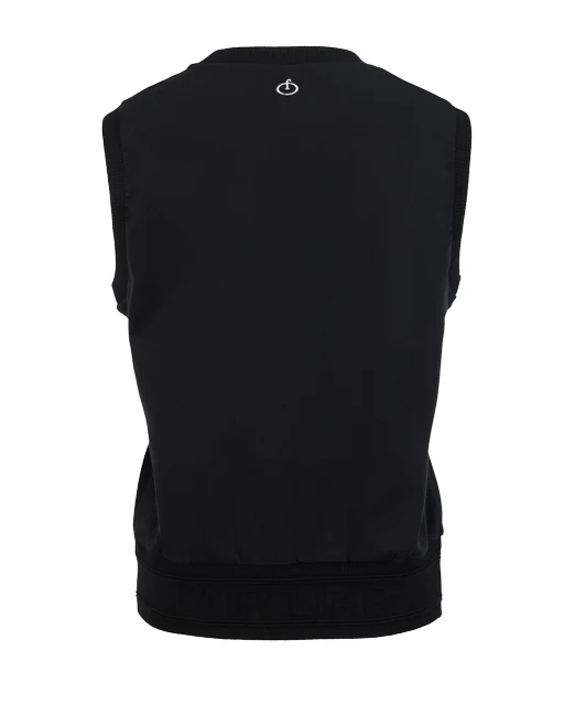Ribbon Detailed Windproof Vest (Black)