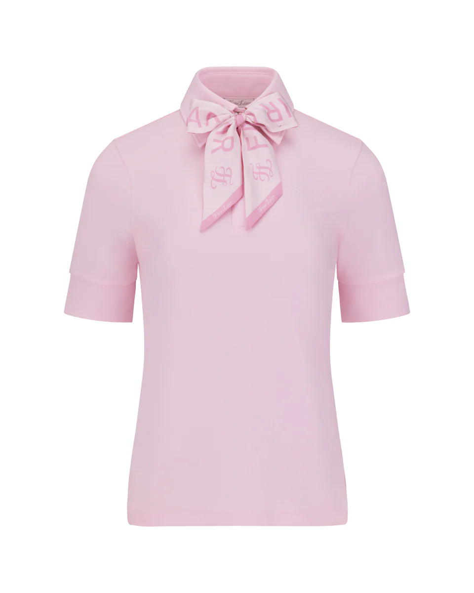 Lettering Scarf Short Sleeve T Shirt (Pink)