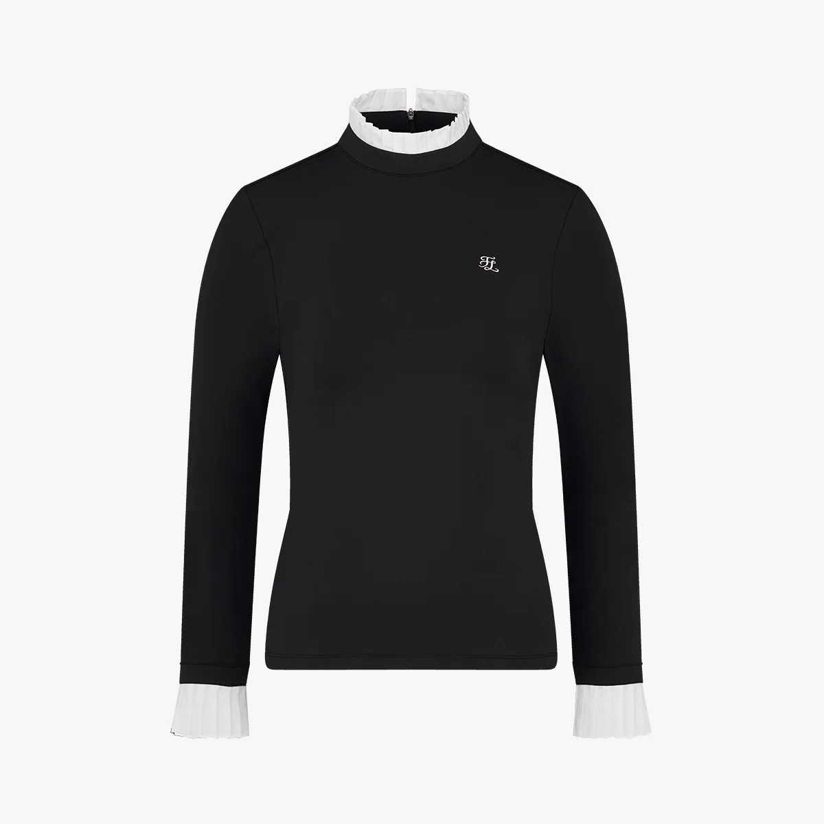 Pleats Turtle-neck Tshirt (Black)