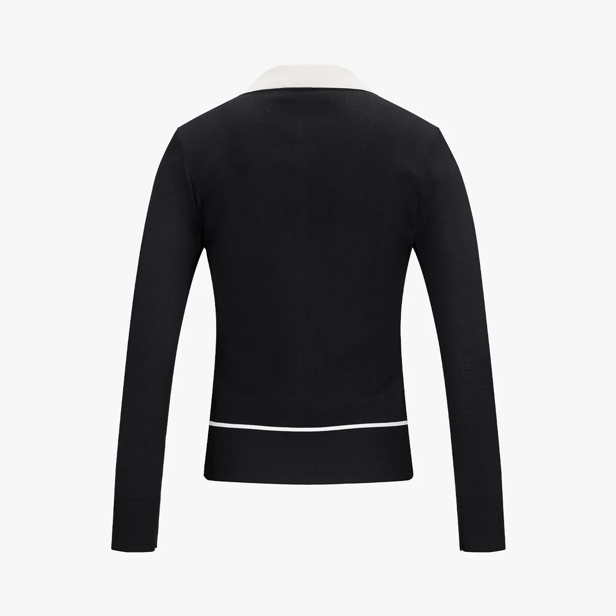 Flat Collar Ribbon Knit (Black)