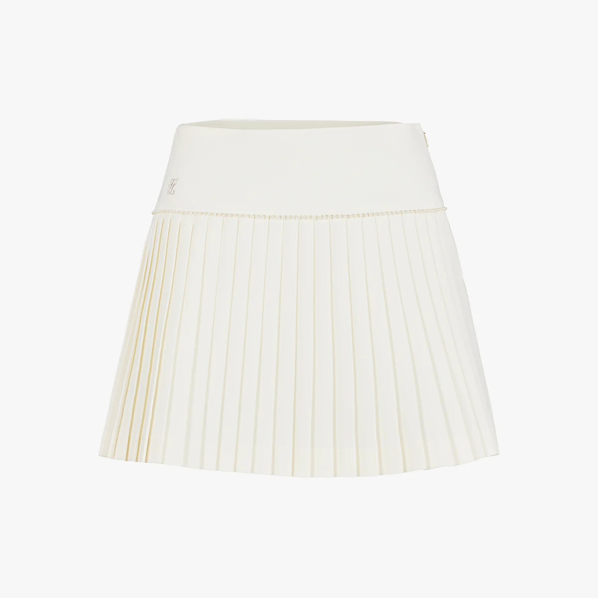[FL Sig] Pearl Flared Pleats Skirt (Ivory)