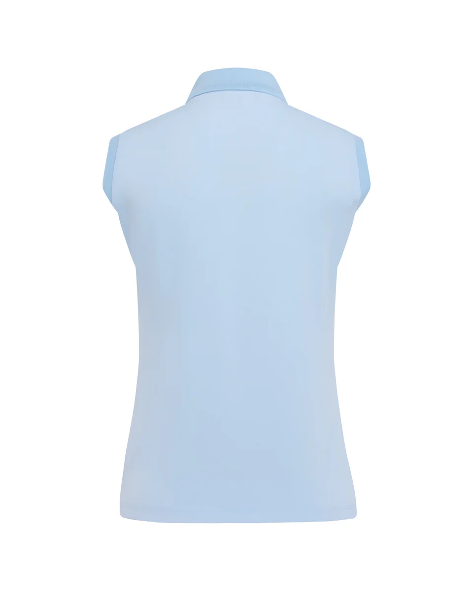 Fair Liar Loose Fit Polo Sleeveless T Shirt (Blue)