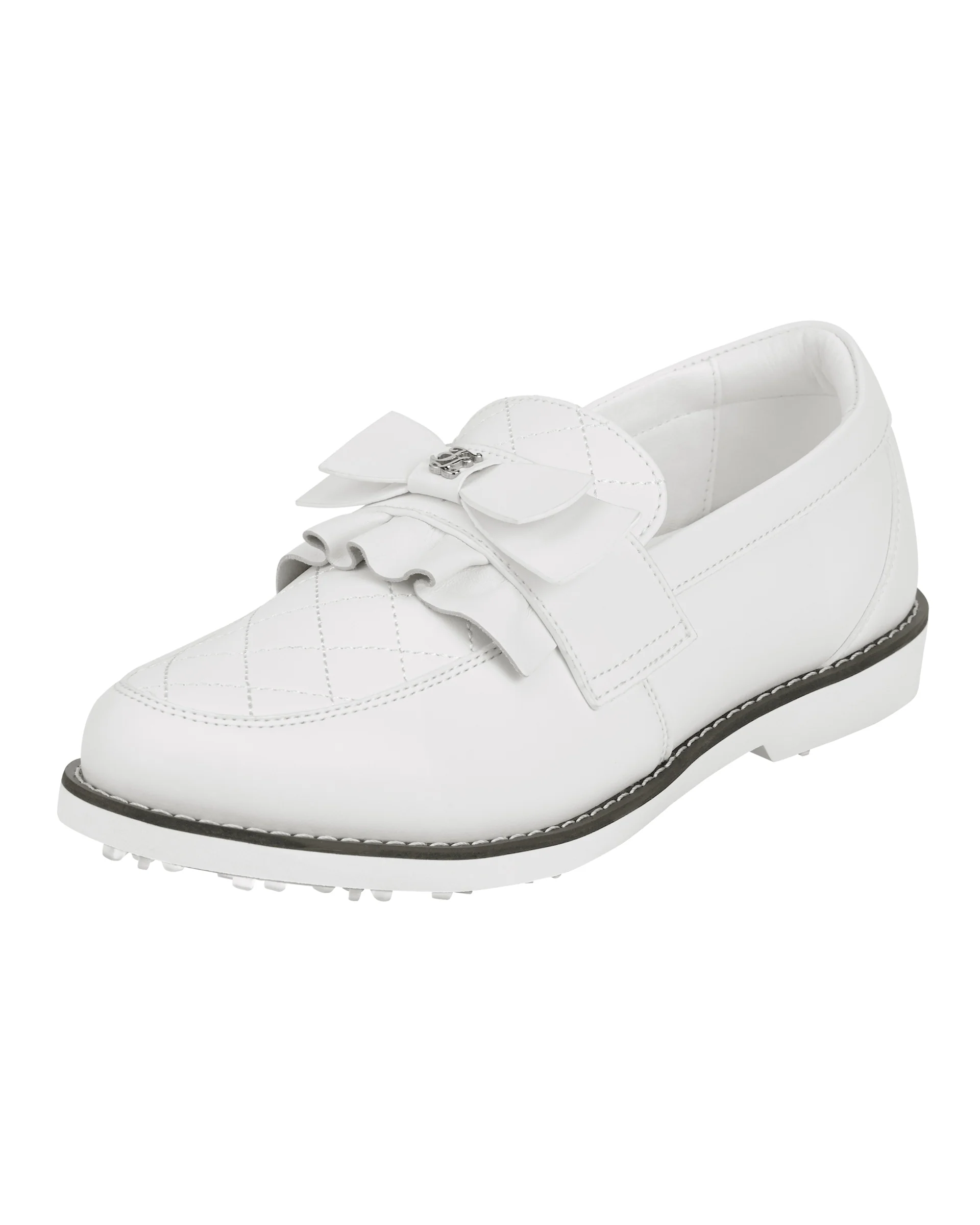 Frill Ribbon Golf Shoes (White)
