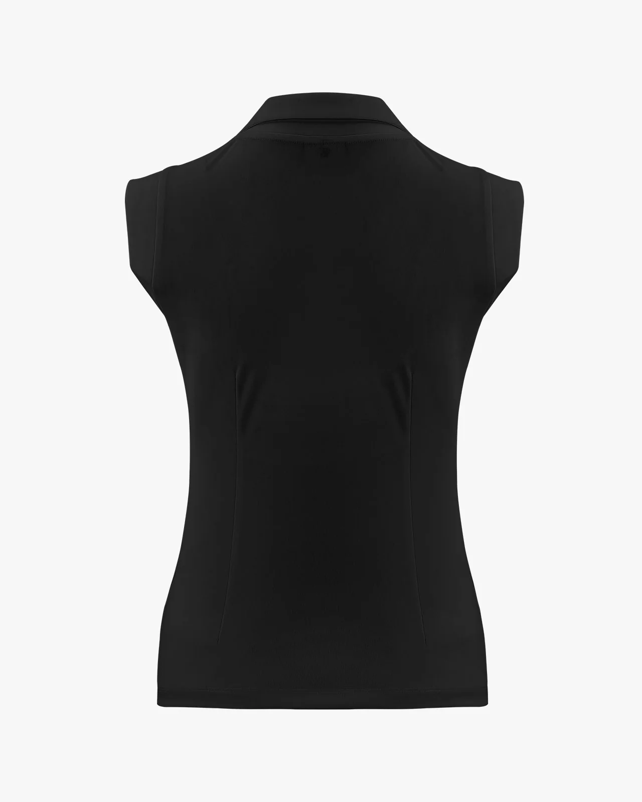 Frill V Neck sleeveless T Shirt (Black)