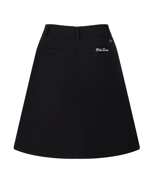 Padded flare Mid Length skirt (Black)