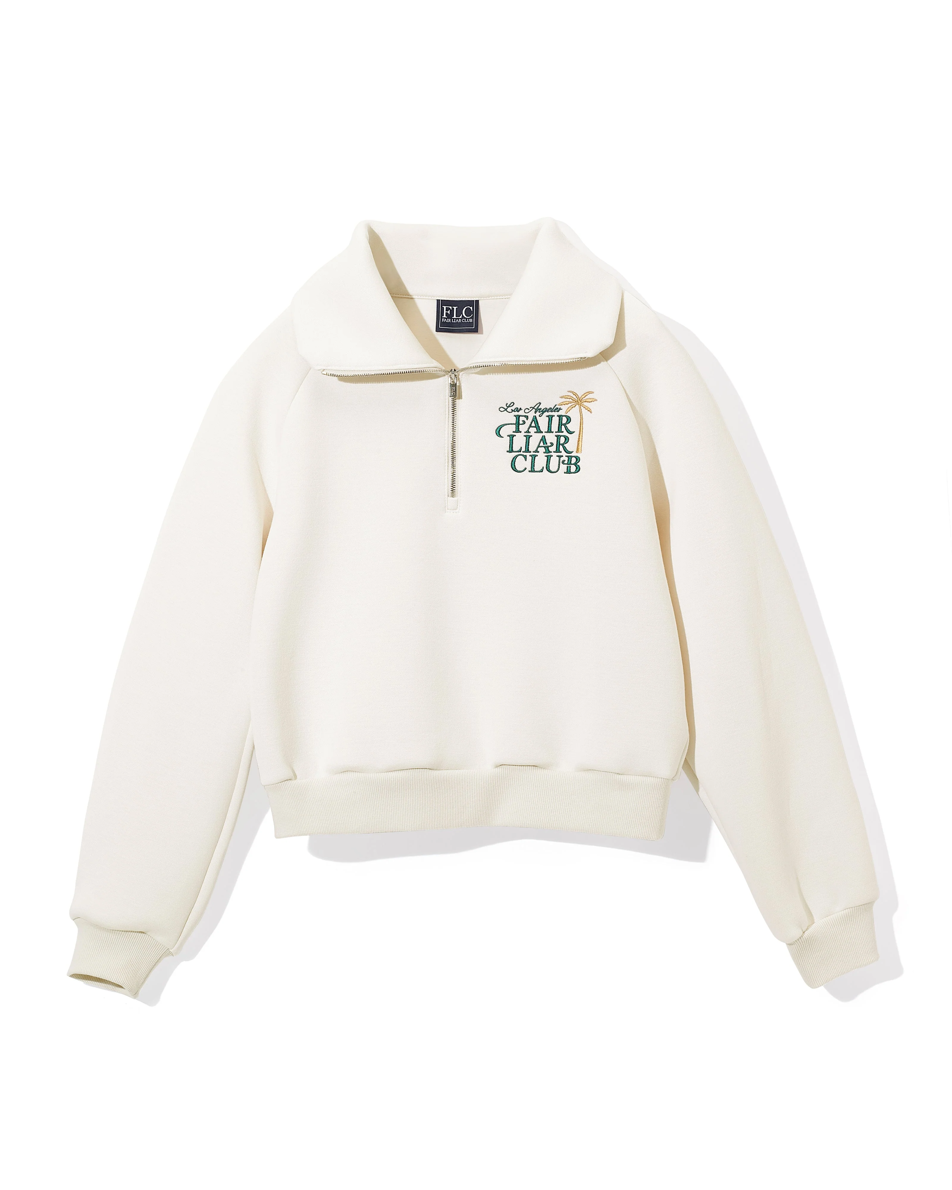 [FLC] PALM TREE QUARTER ZIP PULLOVER (Cream)