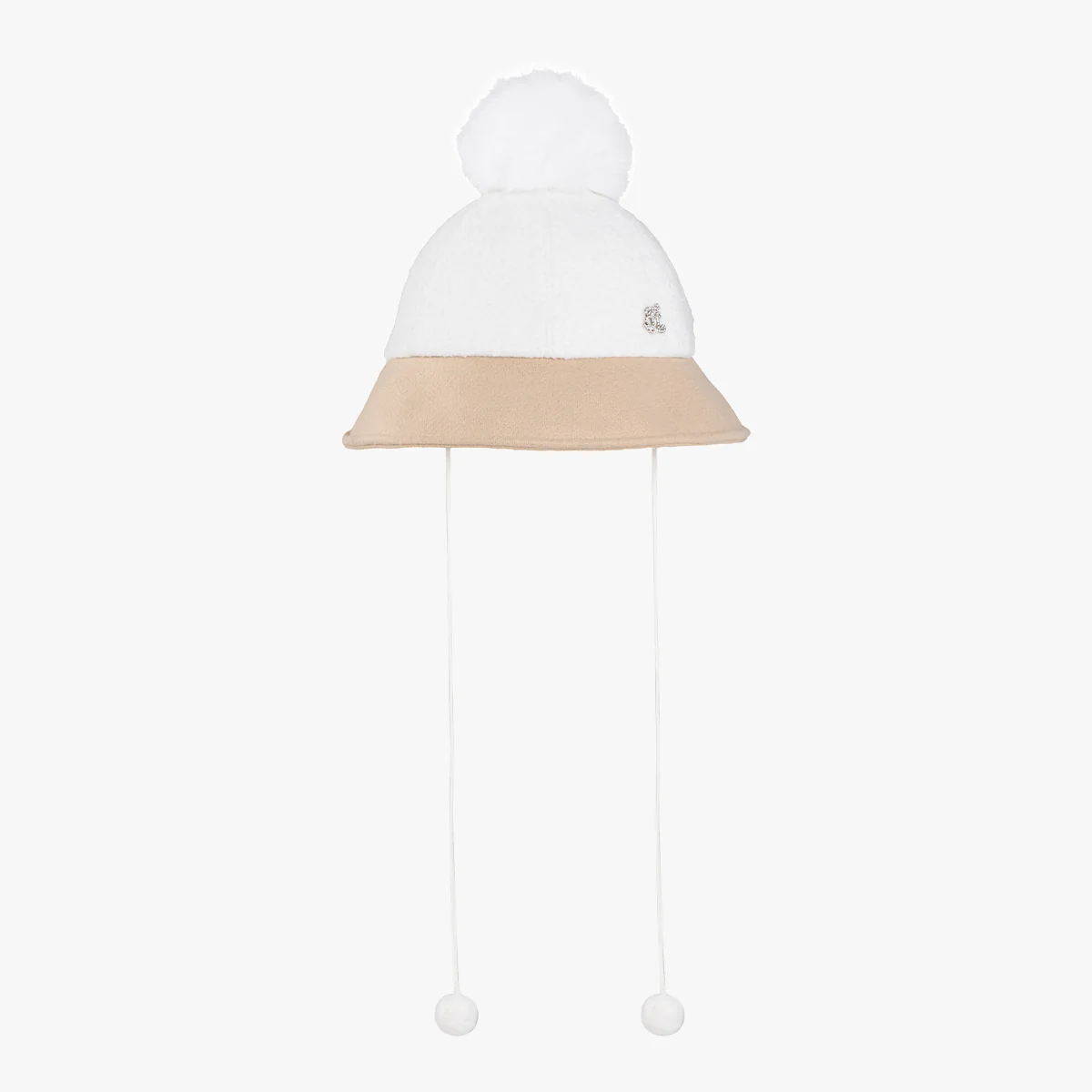 Back Ribbon Fur Hat (Beige)