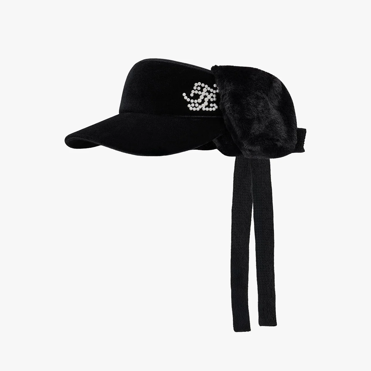 Velvet Earmuff Visor (Black)