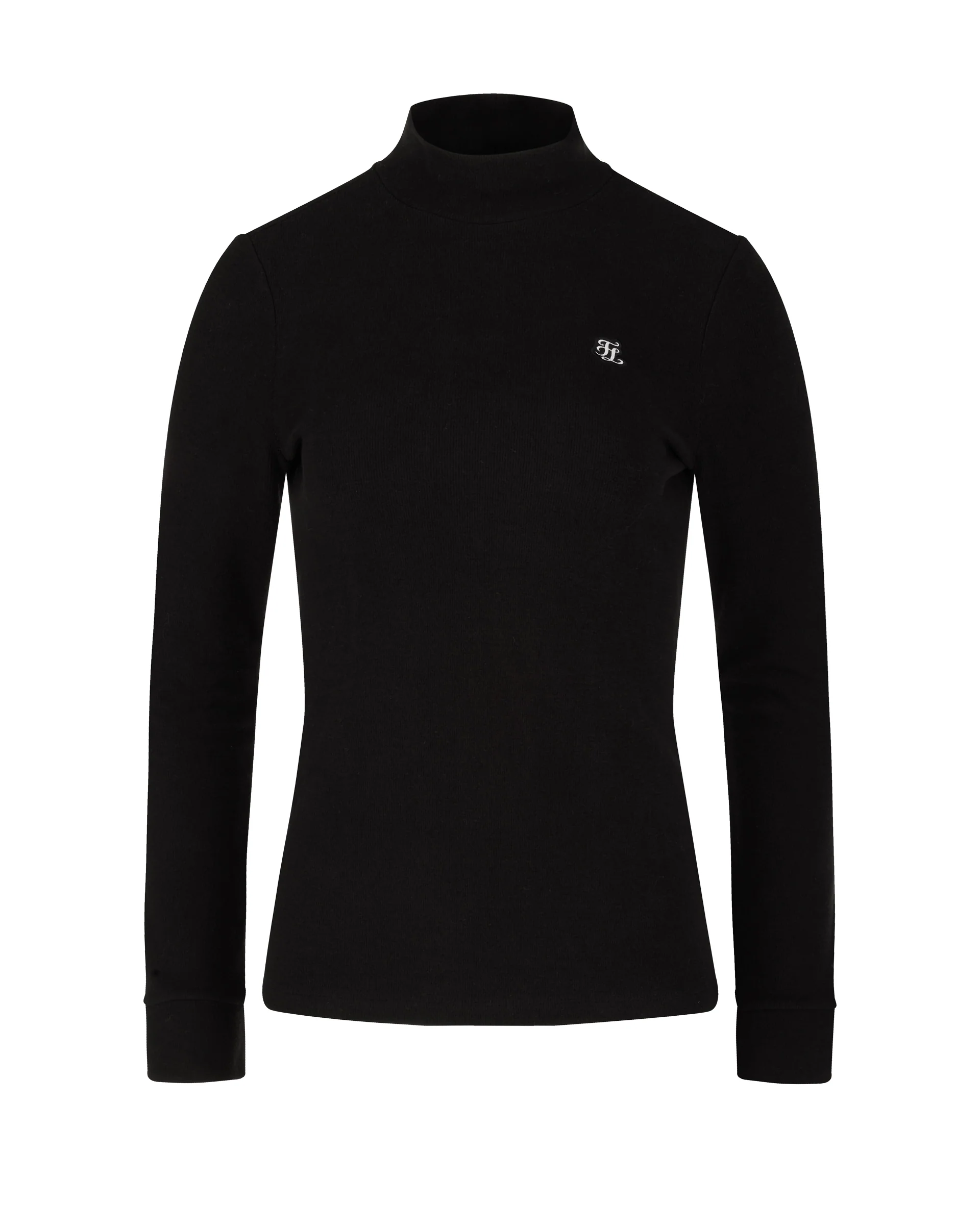 Fleeced high neck T Shirt (Black)