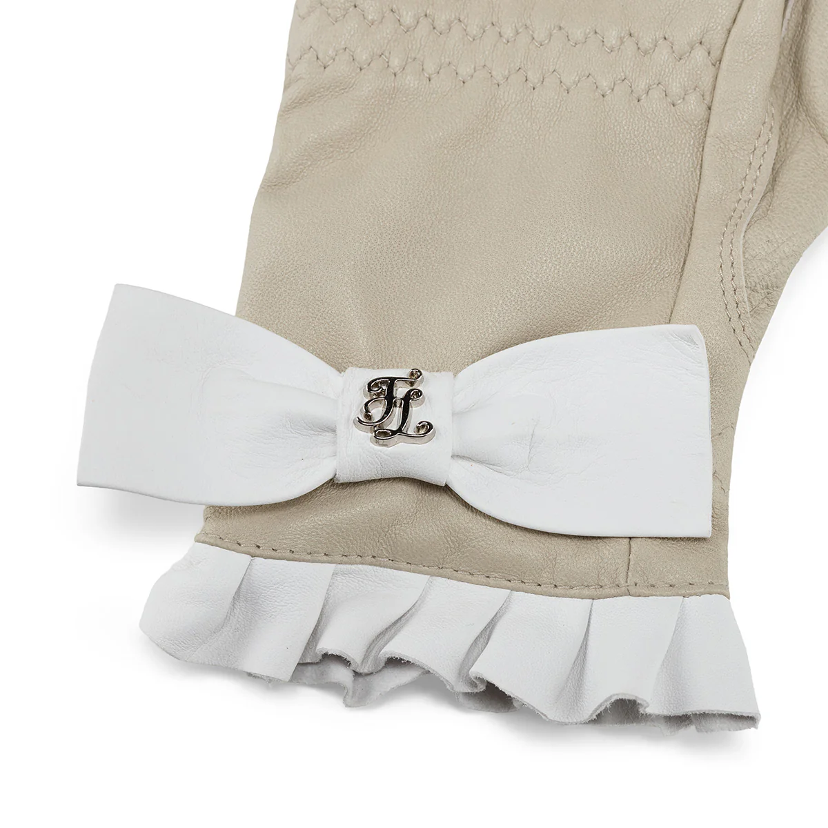Lambskin Ribbon Gloves (Beige)