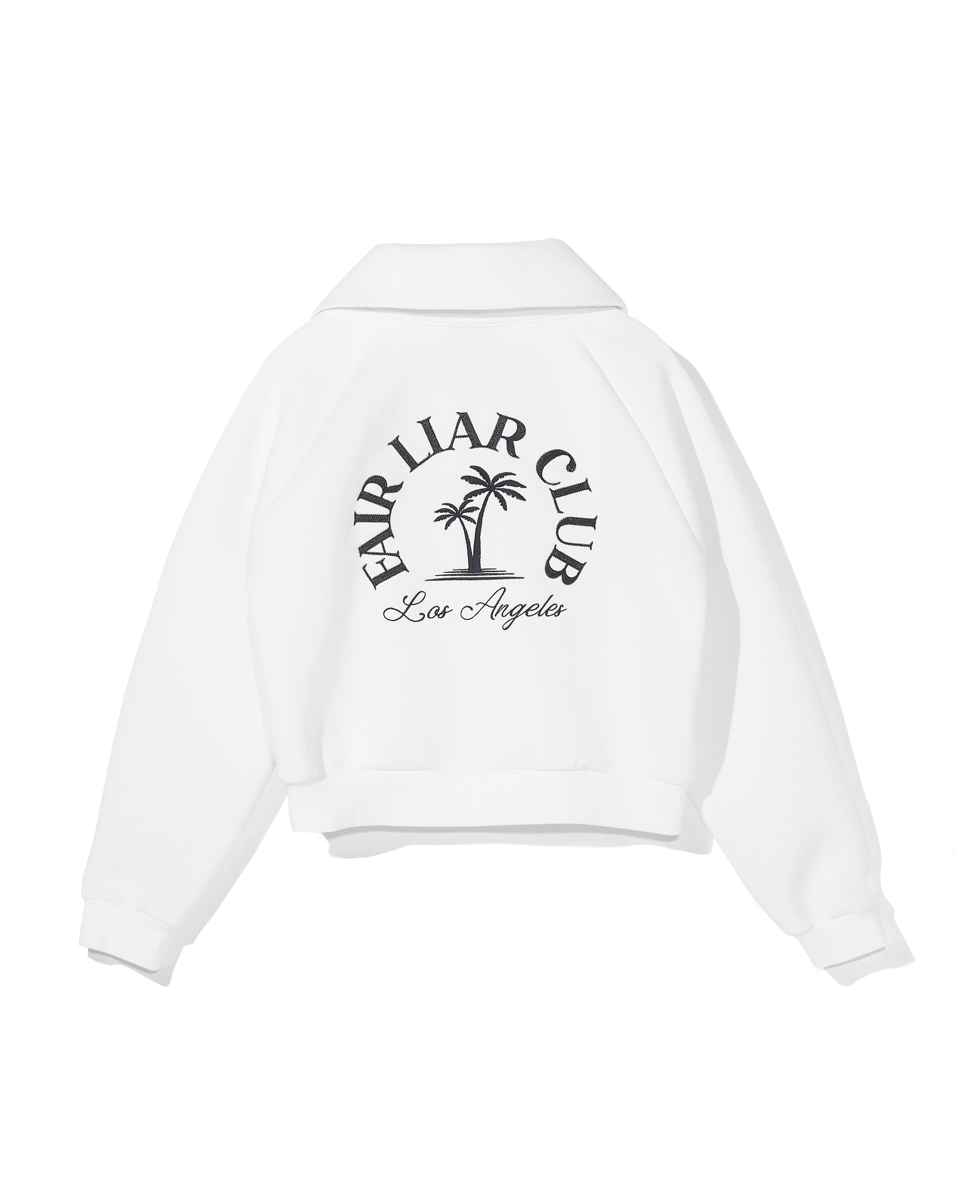 [FLC] PALM TREE QUARTER ZIP PULLOVER (ivory)