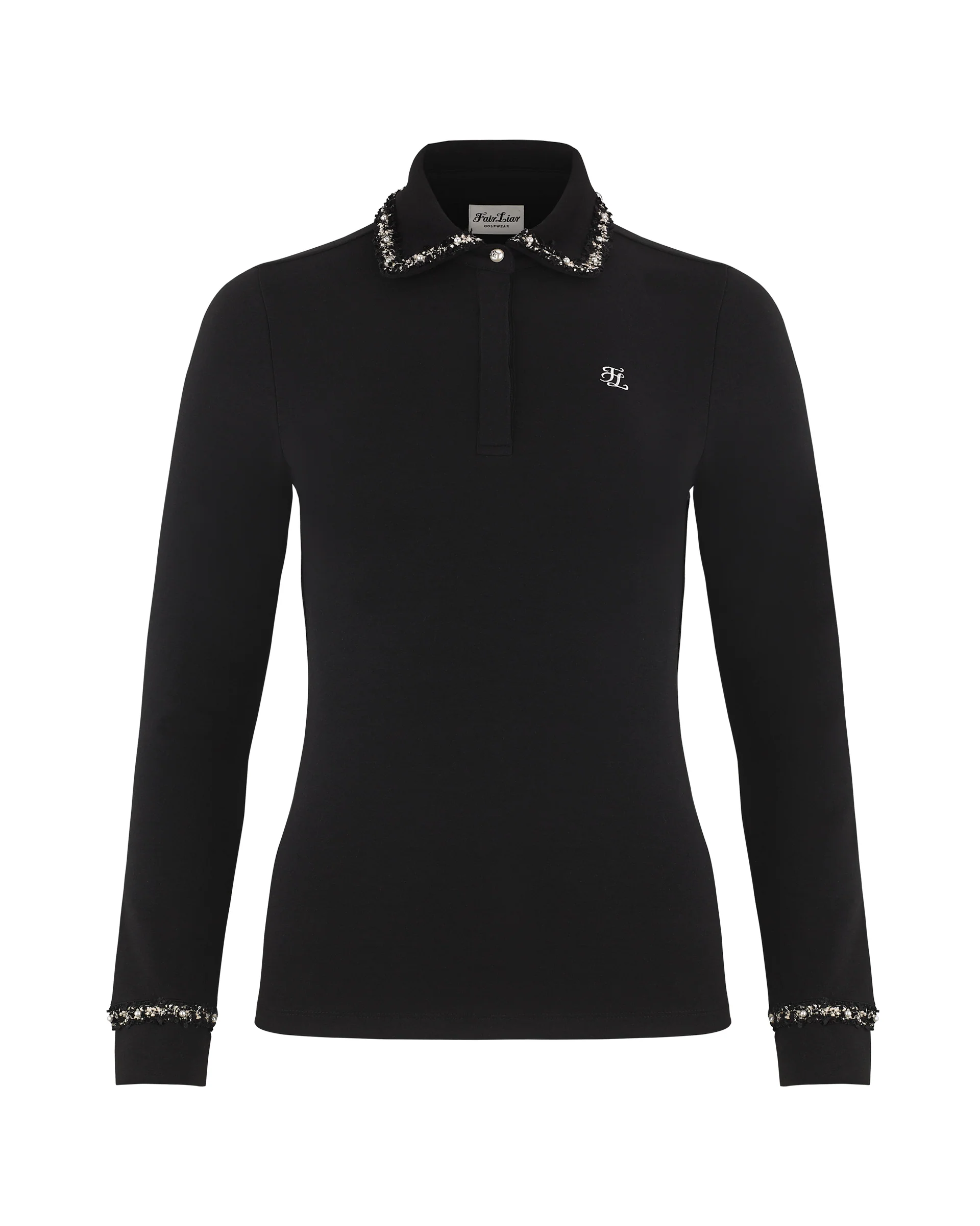 Tweed color scheme collar T Shirt (Black)