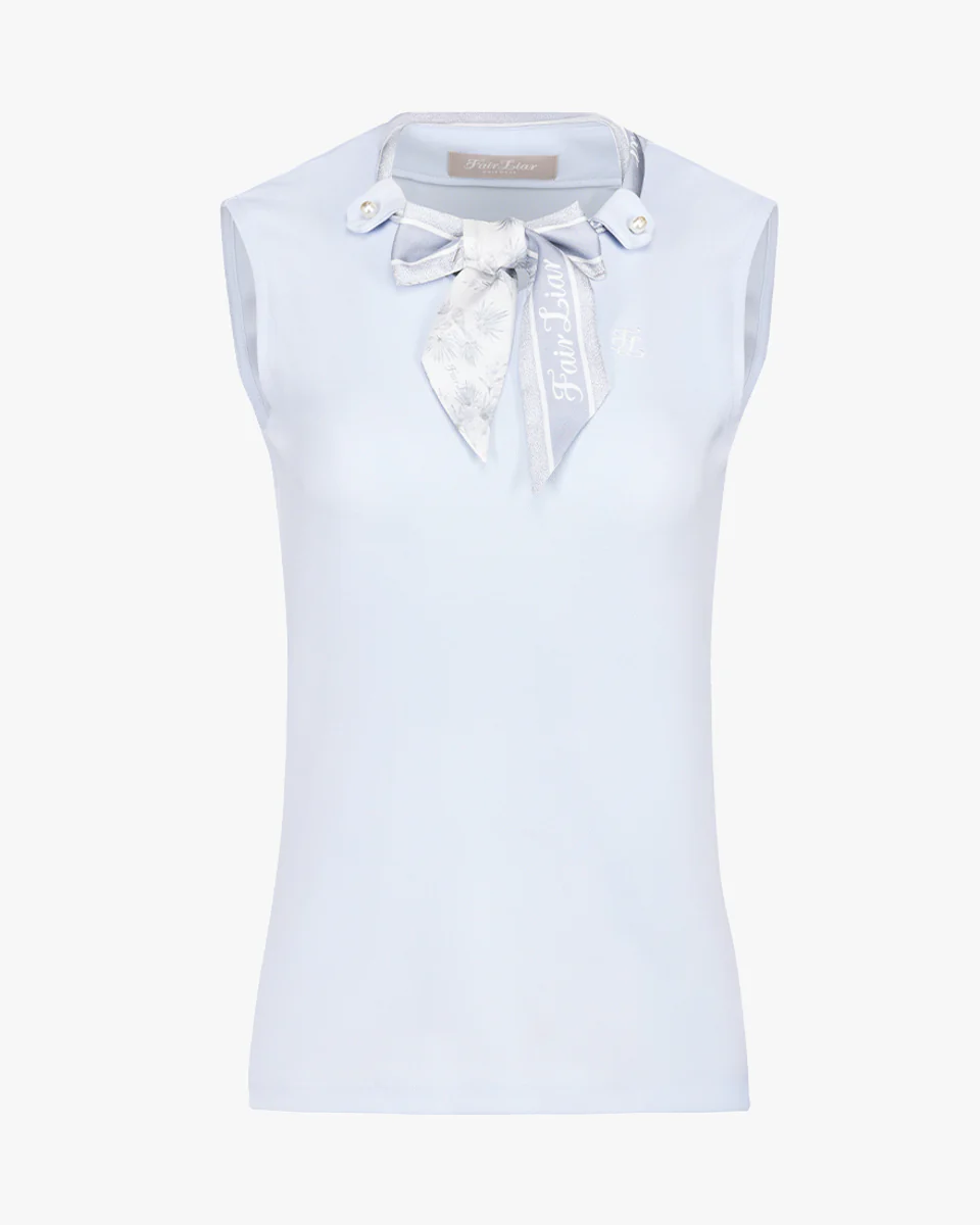 Botanical Scarf Set Sleeveless T Shirt (Blue)