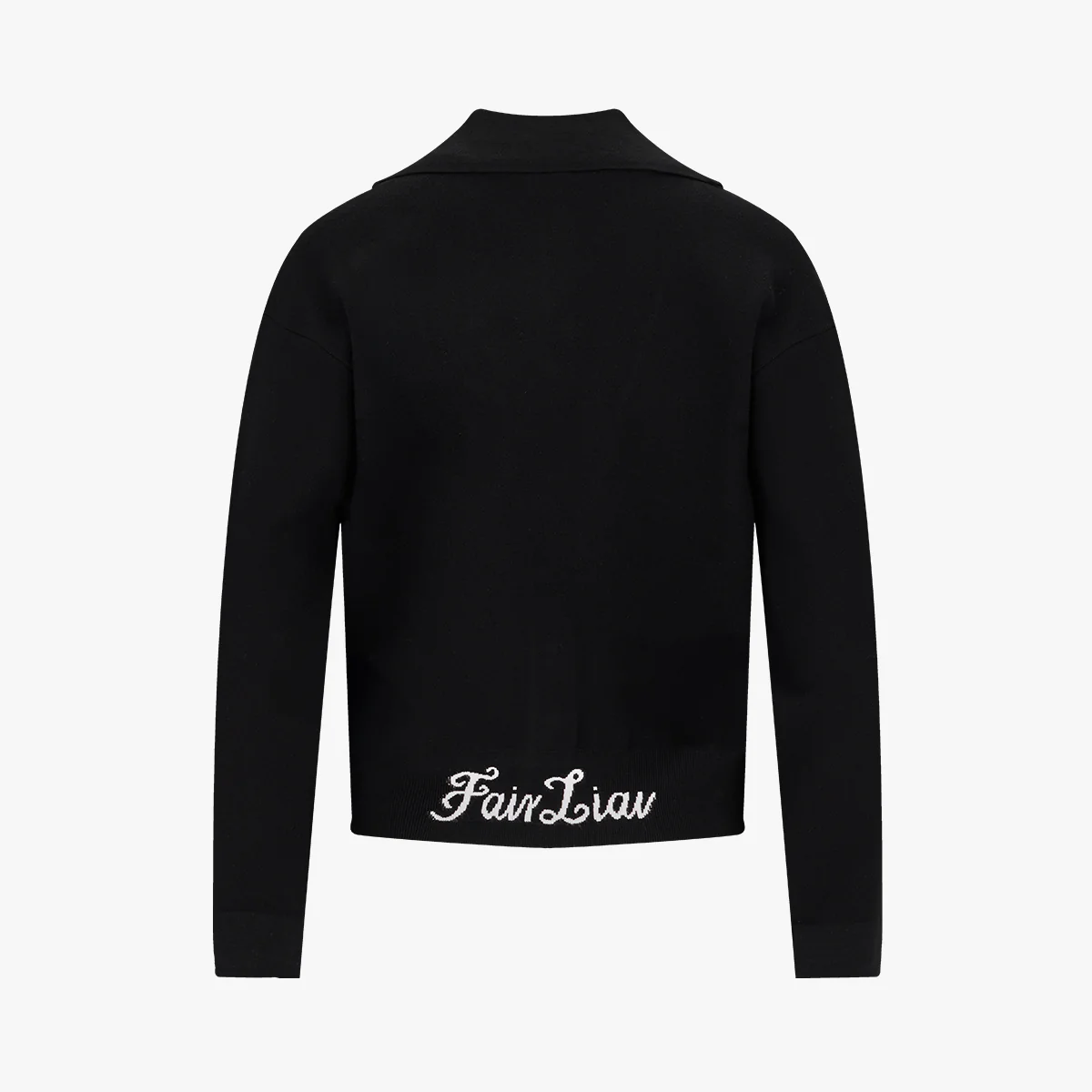 Back Logo Jacquard Cardigan (Black)