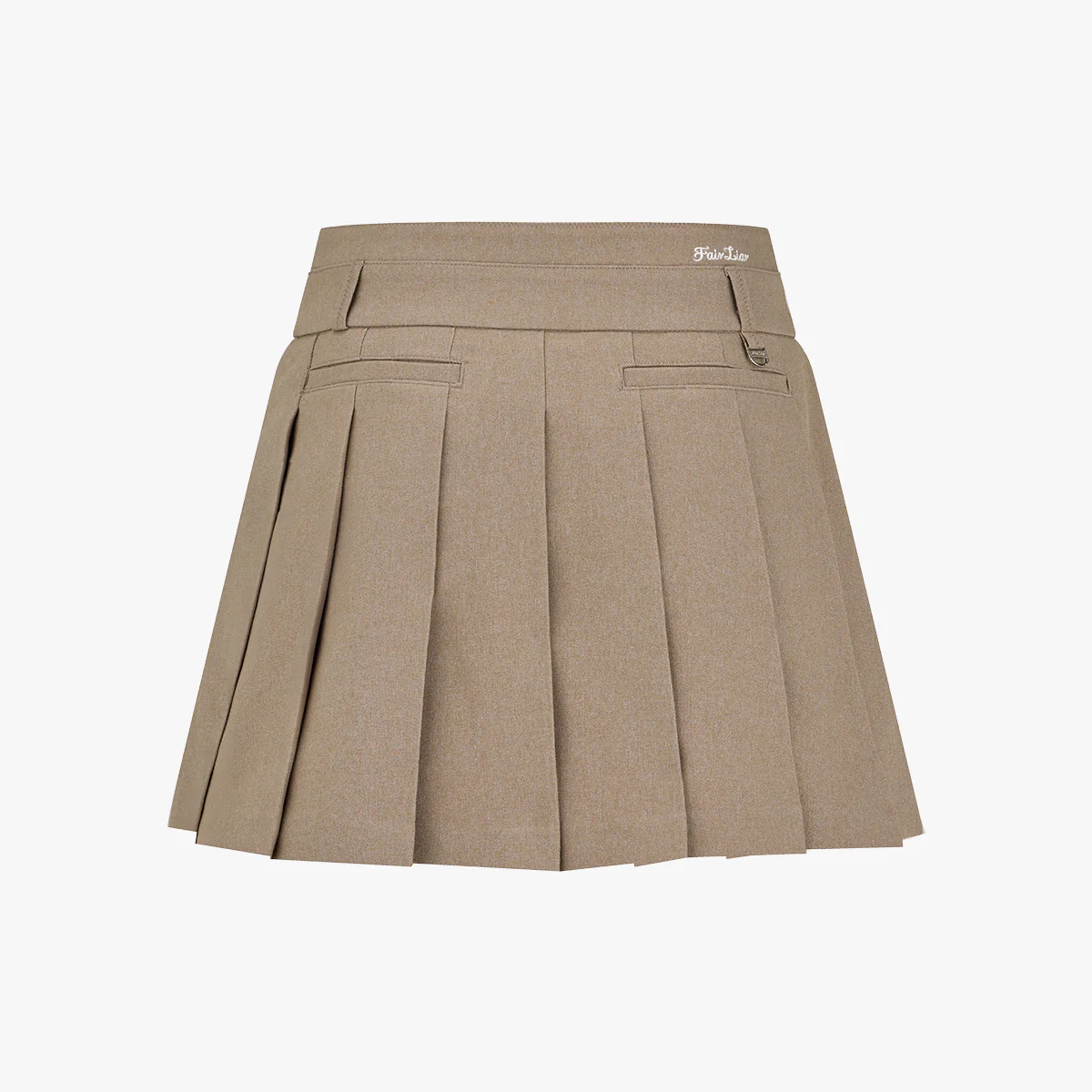 Pleats A-line Skirt (Beige)