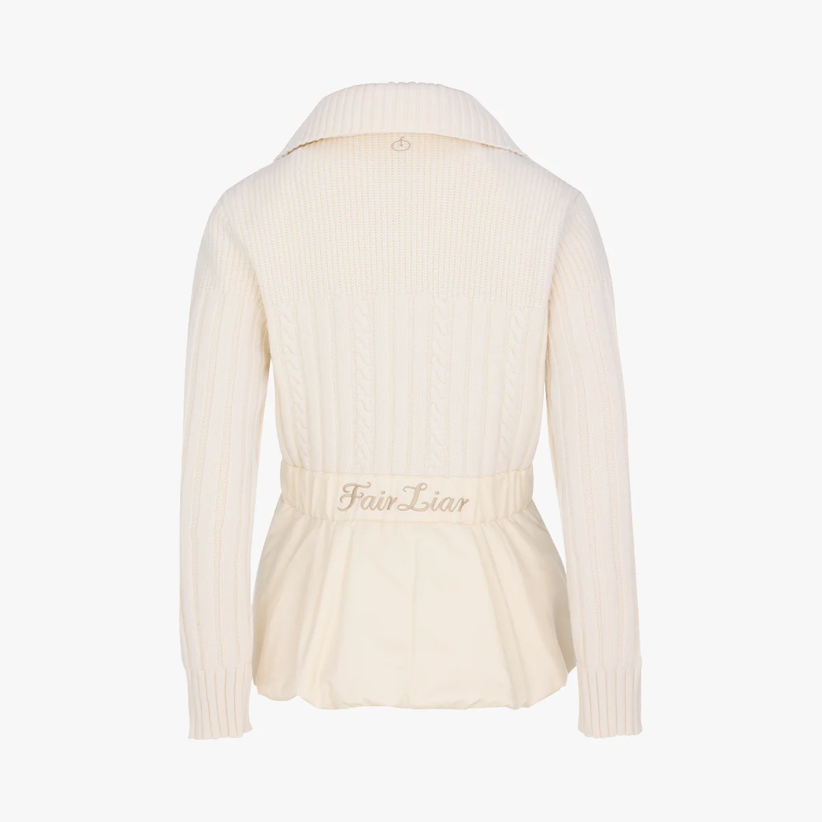 Knit Collar Down Jumper (Cream)