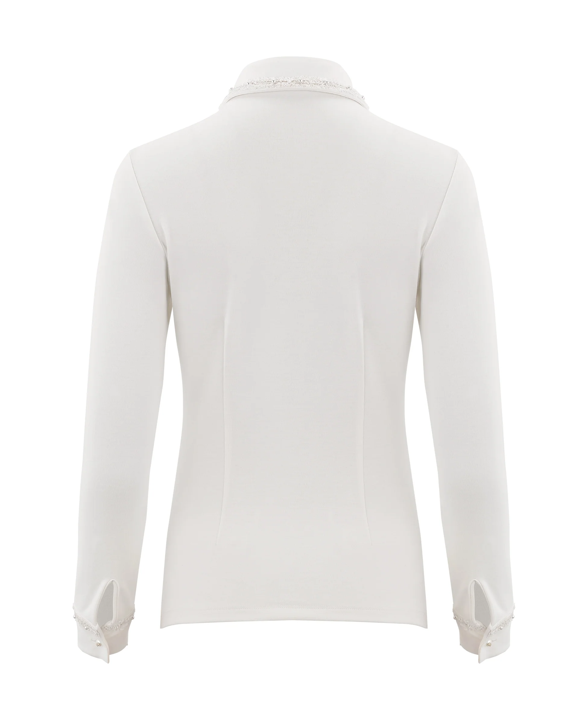 Tweed color scheme collar T Shirt (Cream)