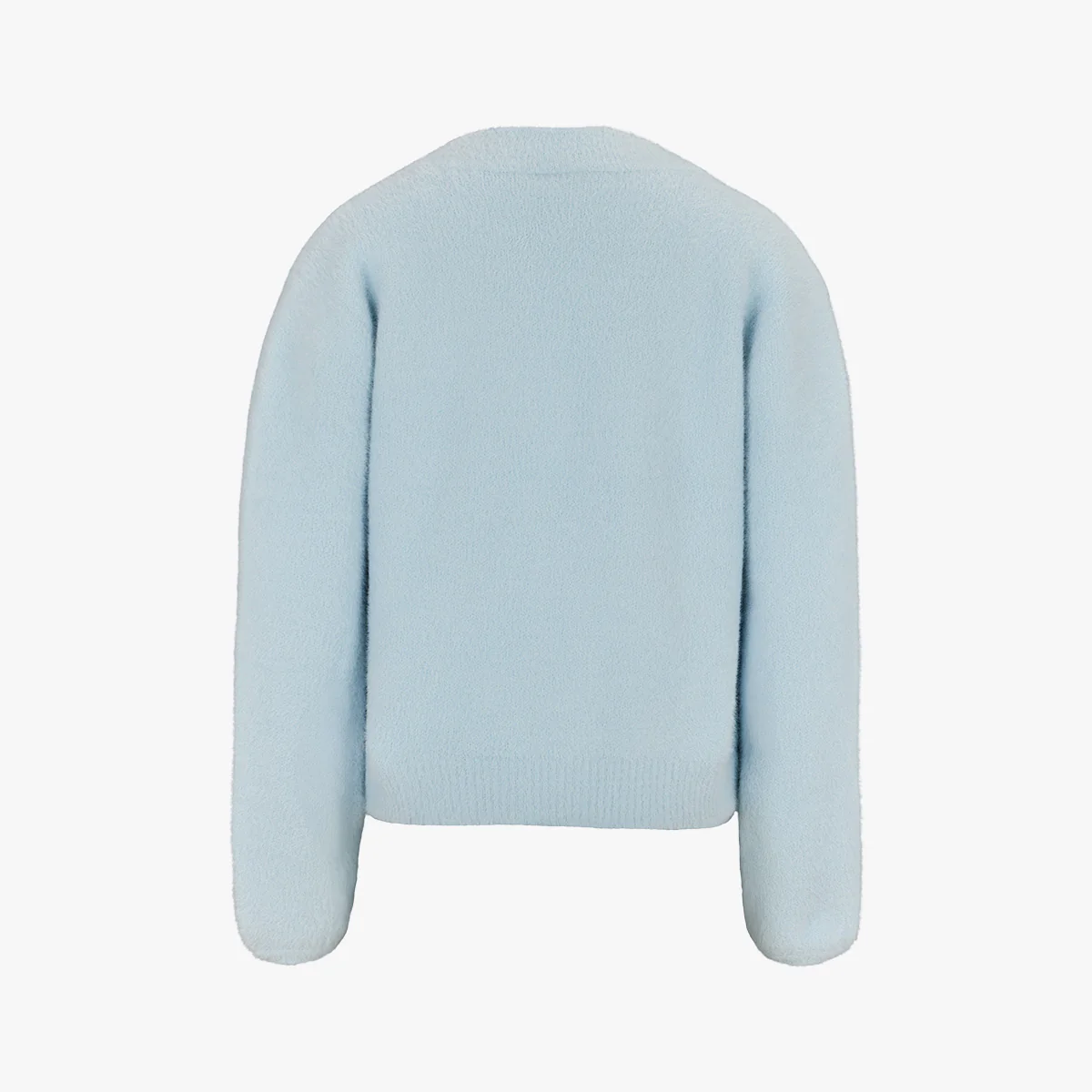 Furry V-neck Cardigan (Blue)